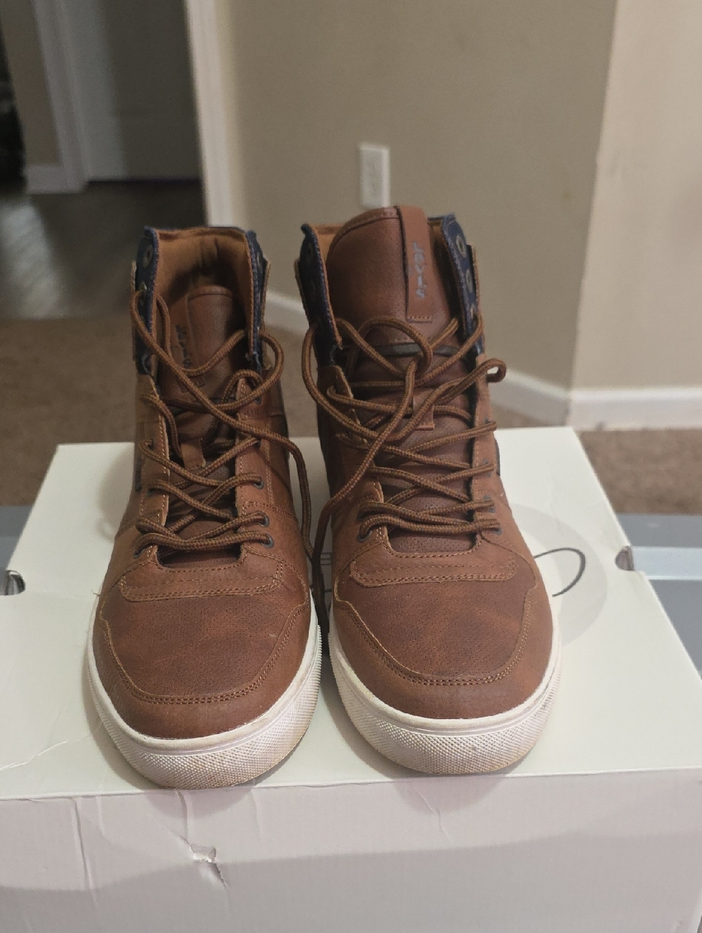 Levi's Brown High-Top Sneakers with White Sole